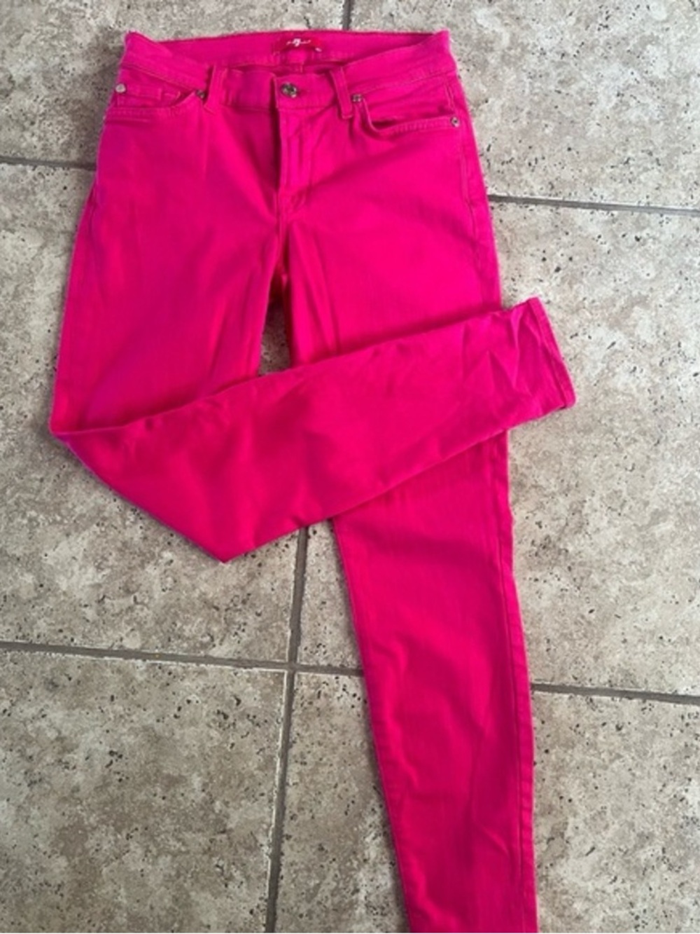 7 For All Mankind Hot Pink Skinny Jeans
